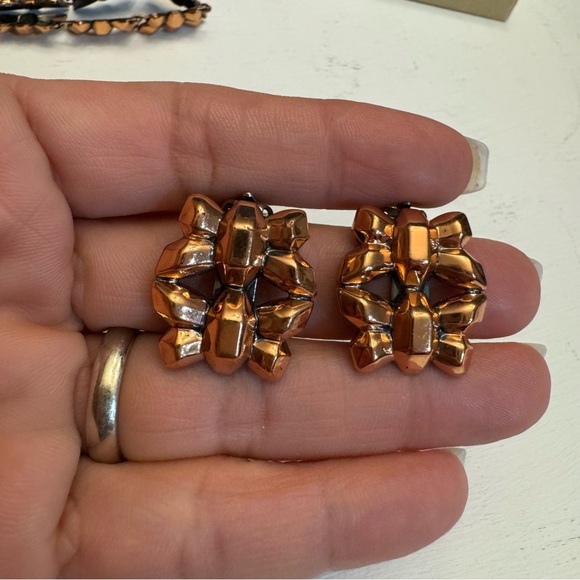 Elegant Renoir Copper Firefly Parure Necklace & Clip-on Earrings Signed Set - Picture 5 of 13